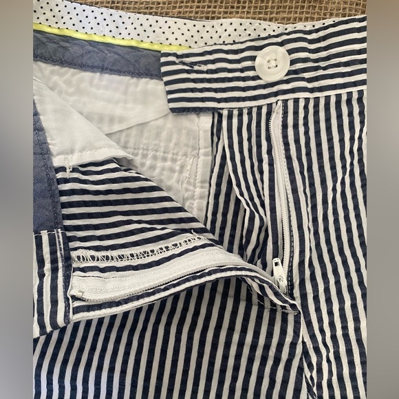 Crown & Ivy Blue and White Striped Seersucker Shorts, Size 12, Pockets - Picture 3 of 8